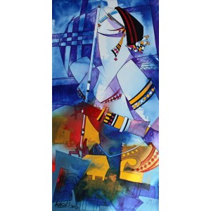 Ashkal, 18 x 36 inch, Acrylic on Canvas, Figurative Painting, AC-ASH-055